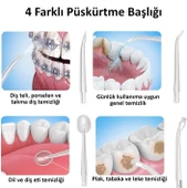 Valkyrie Şarj Edilebilir Diş Protez Bakım Ağız Duşu 4 Başlıklı Taşınabilir 1. Kalite Siyah - 5