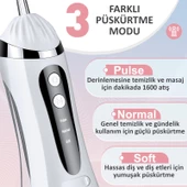 Valkyrie Şarj Edilebilir Diş Protez Bakım Ağız Duşu 4 Başlıklı Taşınabilir 1. Kalite Siyah - 4