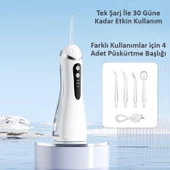 Valkyrie Şarj Edilebilir Diş Protez Bakım Ağız Duşu 4 Başlıklı Taşınabilir 1. Kalite Beyaz - 3