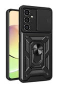 Samsung Galaxy A25 5G ile Uyumlu Kılıf Pars Lens Sürgülü Yüzüklü Standlı Korumalı Kılıf - 1