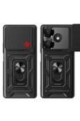 Xiaomi Redmi 13 4G ile Uyumlu Kılıf Pars Lens Sürgülü Yüzüklü Standlı Korumalı Kılıf - 2