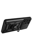 Samsung Galaxy S24 Ultra ile Uyumlu Kılıf Pars Lens Sürgülü Yüzüklü Standlı Korumalı Kılıf thumbnail 2