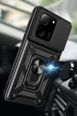 Nevarium Xiaomi Mi 13T Uyumlu Kılıf Pars Lens Sürgülü Yüzüklü Standlı Korumalı Kılıf - 2