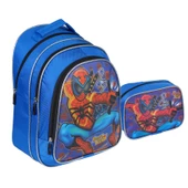 Relaxion Mavi Örümcek Adam Spiderman Desenli İlkokul Çantası Beslenme Çantalı 1312-3 - 1