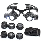 Gözlük Modeli 10x 15x 20x 25x Lens,2led Işıklı,büyüteç - 7