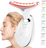 Valkyrie 7 Renk Titreşimli Yüz Boyun EMS Güzellik Cihazı Kırışık Gıdık Sarkma Giderici Beyaz - 6