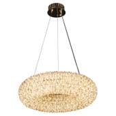 Apliqa Leman 60'lık Yuvarlak Gold 60 Watt Kristal Taşlı Salon Sarkıt Avize - 3
