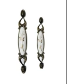 MİRAY 128 mm Metal antik sarı beyaz  porselen yaprak desenli  / 5 ADET thumbnail 3