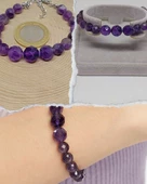 Parlayan Yıldızlar Serisi Ametist Taşı Tasarım Bileklik thumbnail 2