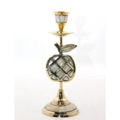 Pirinç Sedefli Tekli Şamdan 1636 - 1