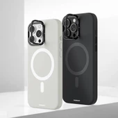 Youngkit Apple iPhone 16 Pro Kılıf Magsafe Şarj Özellikli Kamera Standlı Youngkit Bitty Cream Kapak thumbnail 9