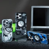 Youngkit Apple iPhone 16 Pro Kılıf Magsafe Şarj Özellikli Youngkit 360° Standlı Starship Serisi Kapak thumbnail 11