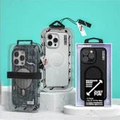 Youngkit Apple iPhone 15 Pro Max Kılıf Magsafe Şarj Özellikli Sararma Önleyici Youngkit Crystal Grid Kapak thumbnail 5