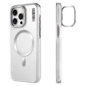 Youngkit Apple iPhone 14 Pro Kılıf Magsafe Şarj Özellikli Sararma Önleyici Youngkit Crystal Grid Kapak thumbnail 3