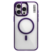 Youngkit Apple iPhone 14 Pro Kılıf Magsafe Şarj Özellikli Sararma Önleyici Youngkit Crystal Grid Kapak thumbnail 10