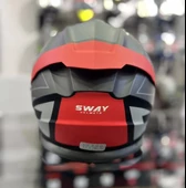 Sway 912 Full Face İridyum Vizör Çene Açılır Motosiklet Kaskı M Beden C1 Red + 1 Şeffaf Vizör Hediyeli - 4
