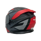 Sway 912 Full Face İridyum Vizör Çene Açılır Motosiklet Kaskı M Beden C1 Red + 1 Şeffaf Vizör Hediyeli - 12