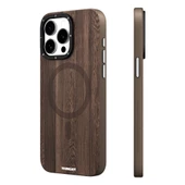 Youngkit Apple iPhone 15 Pro Kılıf Magsafe Şarj Özellikli Sararmaya Dayanıklı Youngkit Wood Forest Serisi Kapak thumbnail 6