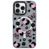 Youngkit Apple iPhone 14 Pro Kılıf Magsafe Şarj Özellikli Kelebek Desenli Youngkit Shadow Dance Serisi Kapak thumbnail 3