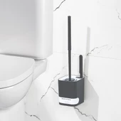 Porsima 2027 Pratik Temizlik Tuvalet Fırçalığı Banyo Tuvalet Fırçası Wc Klozet Fırçası - Antrasit Beyaz - 2