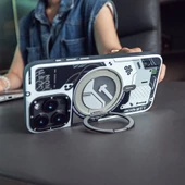 Youngkit Apple iPhone 15 Pro Kılıf Magsafe Şarj Özellikli Youngkit 360° Standlı Starship Serisi Kapak thumbnail 10