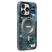 Youngkit Apple iPhone 15 Pro Kılıf Magsafe Şarj Özellikli Youngkit 360° Standlı Technology Serisi Kapak thumbnail 9