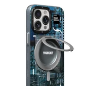 Youngkit Apple iPhone 15 Pro Kılıf Magsafe Şarj Özellikli Youngkit 360° Standlı Technology Serisi Kapak thumbnail 11