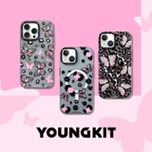 Youngkit Apple iPhone 15 Pro Kılıf Magsafe Şarj Özellikli Kelebek Desenli Youngkit Shadow Dance Serisi Kapak thumbnail 5