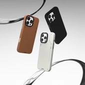 Youngkit Apple iPhone 15 Pro Max Kılıf Magsafe Şarj Özellikli Basit Mat Deri Desenli Youngkit Tech Fashion Serisi Kapak thumbnail 3