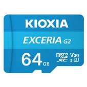 Kioxia Exceria GX 64 GB MicroSDXC Hafıza Kartı - UHS-I V30 U3 A1 + SD Adaptör, 4K Video Çekim Desteği - 2