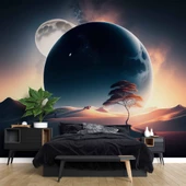 Ay ve Çöl Manzaralı Duvar Kağıdı thumbnail 2