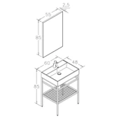 Orka Capetown 60 cm Siyah Banyo Dolabı Takımı - 4