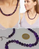 Parlayan Yıldızlar Serisi Ametist Taşı Tasarım Kolye thumbnail 2