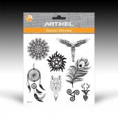 ART-115 Geçici Dövme,Geçici Tattoo 15,5x15,5 cm,Vücut Dövmesi,Kol Bilek Dövme,Boyun Dövme,Sırt Dövme - 2