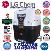 LG Chem PLATİNUM POMPALI MONTAJ DAHİL BEYAZ SİYAH 10 LİTRE 7 FİLTRE 14 AŞAMA SU ARITMA CİHAZI - 1