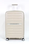 Kırılmaz Polipropilen 2'li Valiz Seti Büyük Boy - Kabin Boy Bej BNT1000 thumbnail 3