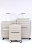 Polipropilen Kırılmaz 3'lü Valiz Seti Bej BNT1000 thumbnail 1