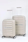 Kırılmaz Polipropilen 2'li Valiz Seti Orta Boy - Kabin Boy Bej BNT1000 thumbnail 1