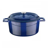 Lava Trendy Yuvarlak Mavi 24 cm Derin Döküm Tencere - 1
