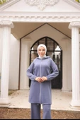 Fermuarlı Kapşonlu Sade İkili Tesettür Eşofman Takımı - 71229.006 - İndigo thumbnail 4
