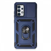 Smody Samsung Galaxy A72 İle Uyumlu Kılıf Kamera Korumalı Sürgülü Yüzüklü Standlı Tank - 2