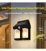 WellHise 618-2 Rustik Ampul İkili Solar Duvar Aplik Güneş Enerjili Hareket Sensörlü - 2