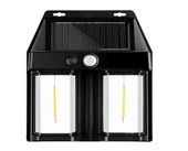 WellHise 618-2 Rustik Ampul İkili Solar Duvar Aplik Güneş Enerjili Hareket Sensörlü - 1