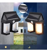 WellHise 618-2 Rustik Ampul İkili Solar Duvar Aplik Güneş Enerjili Hareket Sensörlü - 3