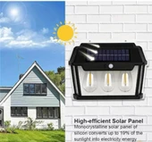 Wellhise 618-3 Üçlü Solar Rustik Duvar Apliği Güneş Enerjili Sensörlü Solar Aplik - 2