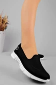 Diva Mod 801-24 Triko Konforlu Esnek Kadın Sneaker Siyah Beyaz - 1