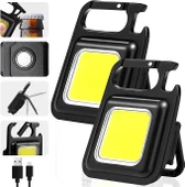 WellHise Mini Taşınabilir Led Çok Fonksiyonlu Fener, Yüksek Lümen, COB Anahtarlık, Dış Mekan İçin Şarj Edilebilir Acil Durum Işığı, Mini Kamp Feneri - 4