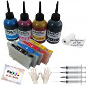 EPSON SX525WD SX535WD SX620FW UYUMLU KOLAY DOLAN KARTUŞ+4x100ml MÜREKKEP 4 RENK (DOLU) thumbnail 1