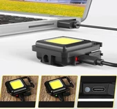 WellHise Mini Taşınabilir Led Çok Fonksiyonlu Fener, Yüksek Lümen, COB Anahtarlık, Dış Mekan İçin Şarj Edilebilir Acil Durum Işığı, Mini Kamp Feneri - 3