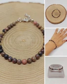 Rodonit Taşı Bileklik 4mm (45206) thumbnail 1